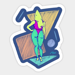 She Works Out Sticker